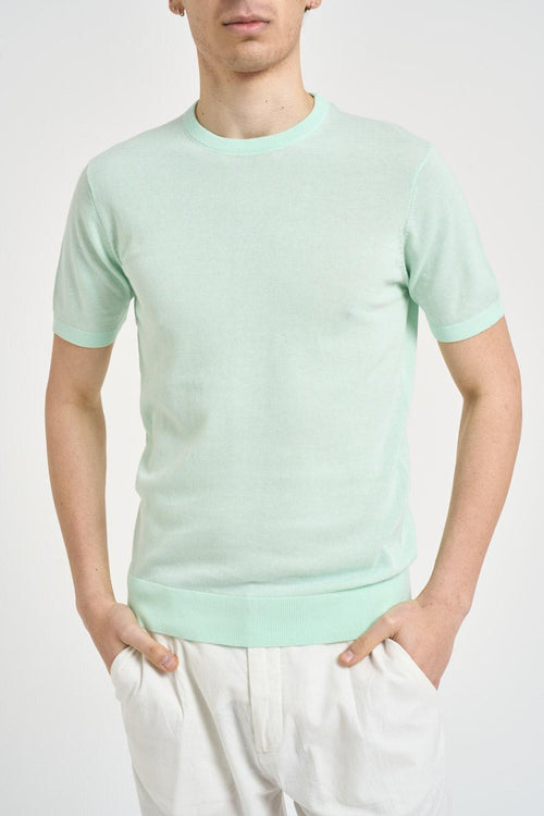 T-shirt uomo in maglia verde menta