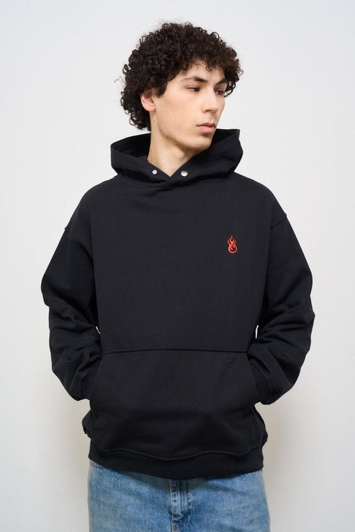 Felpa uomo con cappuccio nera