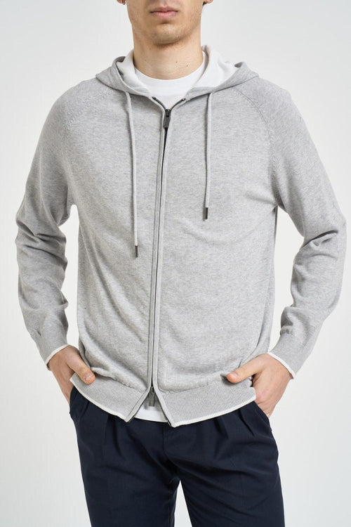 Felpa uomo con zip grigia