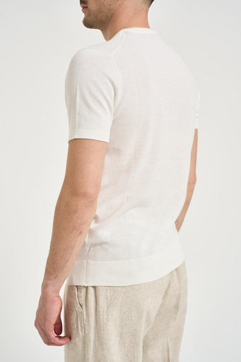 T-shirt uomo in maglia bianco - 3