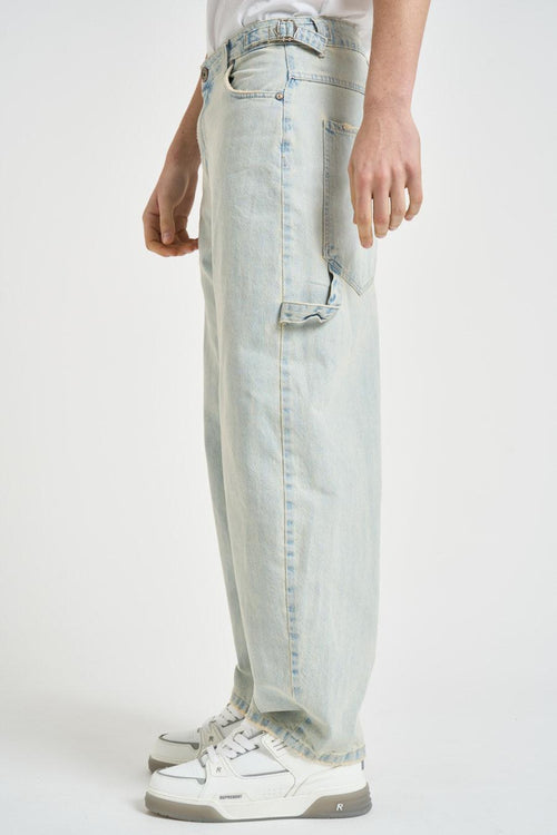 Jeans uomo ampio in denim chiaro - 2