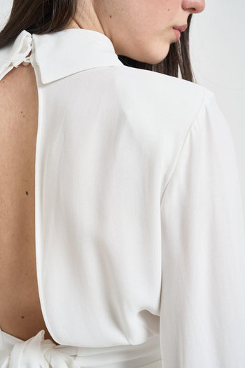 Camicia donna cropped bianco - 5