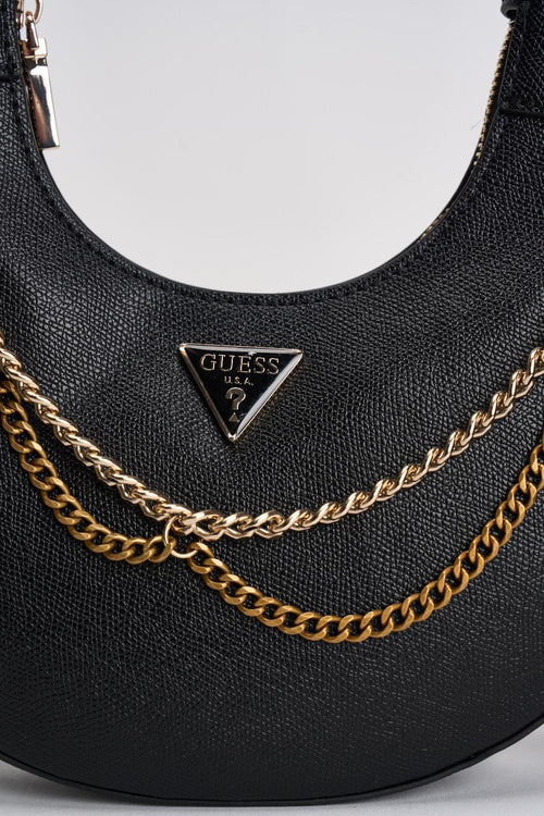 Borsa donna a spalla nera con charms - 2