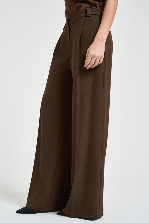 Pantalone donna a palazzo cioccolato - 2