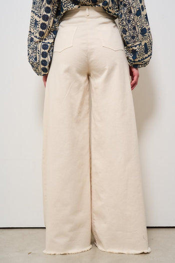 Jeans donna a palazzo burro - 4