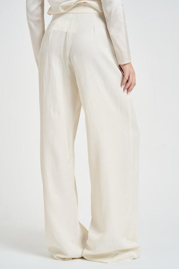 Pantalone donna a palazzo panna - 4