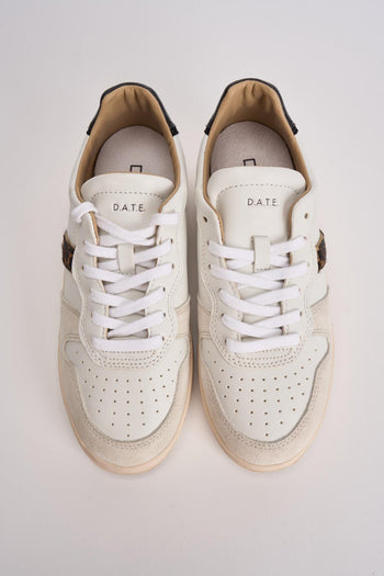 Sneakers donna W431-C2-VC-WD Court 2.0 vintage bianca e lepardata - 8