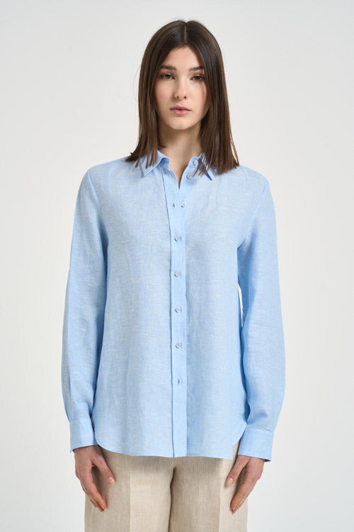 Camicia donna celeste - 2