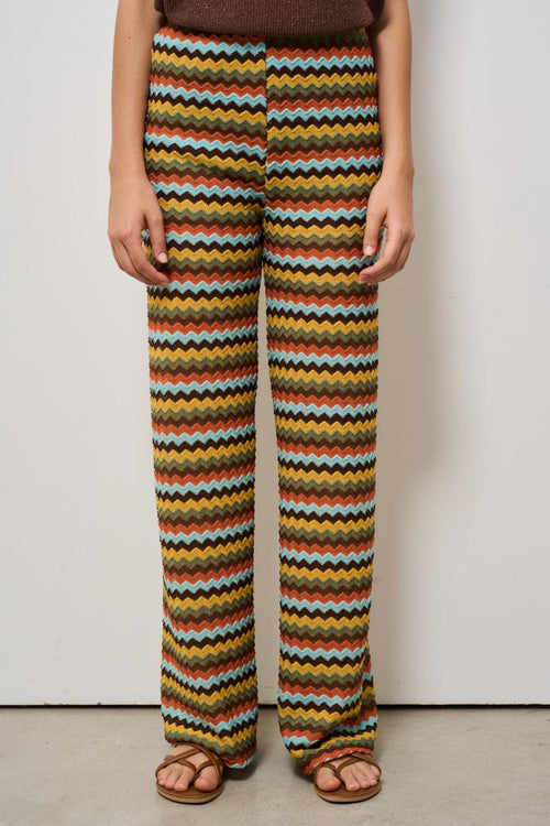 Pantalone donna gamba dritta multicolor