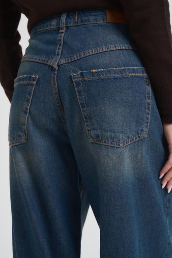 Jeans donna gamba ampia blu - 4