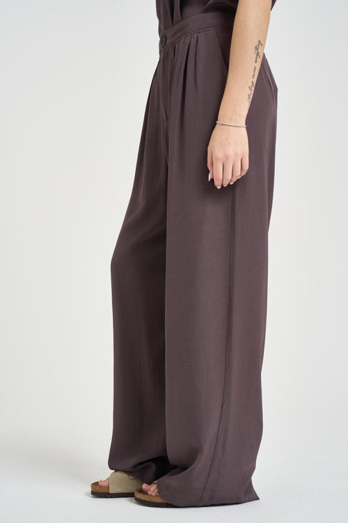 Pantalone donna a palazzo malva - 2