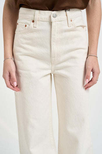 Jeans donna Ribcage in denim bianco - 6