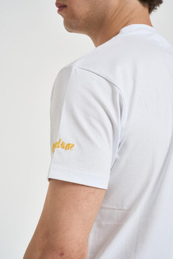 T-shirt uomo con ricamo bianca - 4