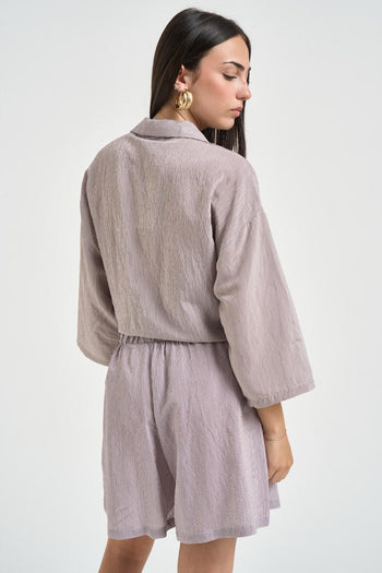 Abito donna a righe marrone e bianco - 6