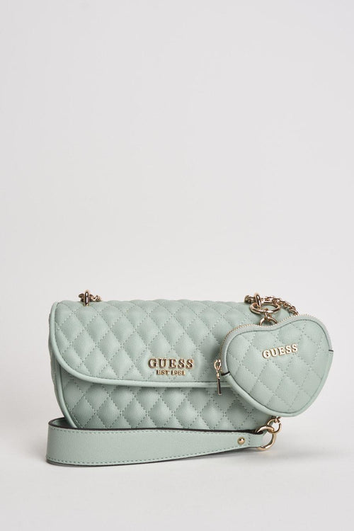 Borsa donna a tracolla verde acqua matelassé