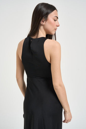 Abito donna con spacco nero - 4