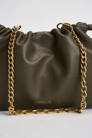 Borsa donna in ecopelle verde militare - 3