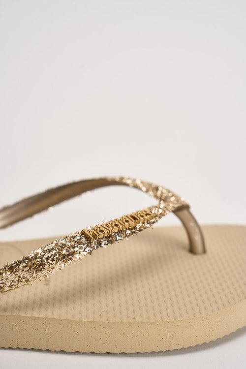 Infradito donna con glitter oro - 2