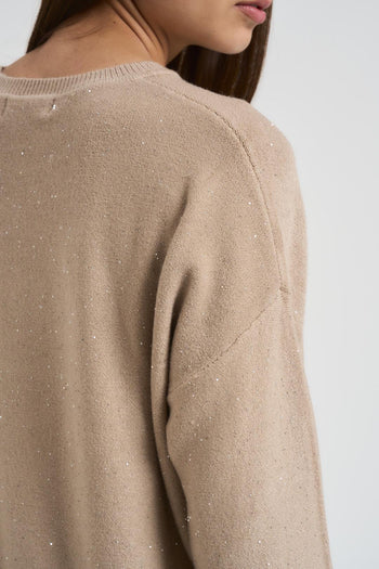 Maglia donna girocollo beige - 4