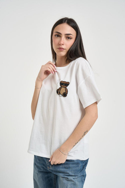 T-shirt donna girocollo bianca