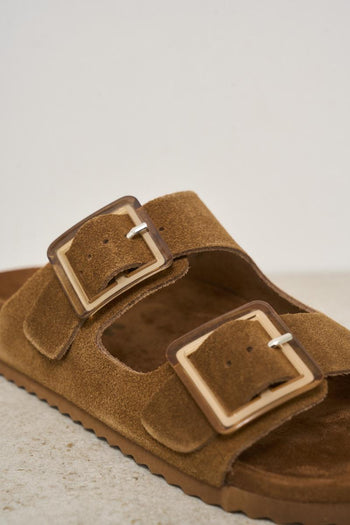 Women's brown suede sandal - 4