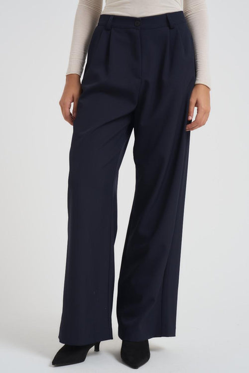 Pantalone donna con pinces blu - 2
