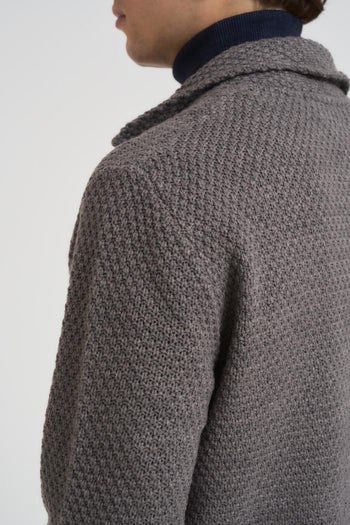 Giacca uomo in maglia grigia - 5