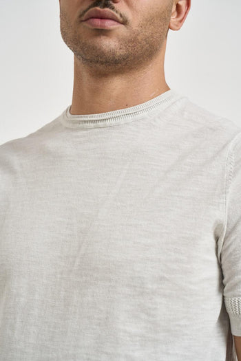T-shirt uomo in maglia perla<BR/> - 3
