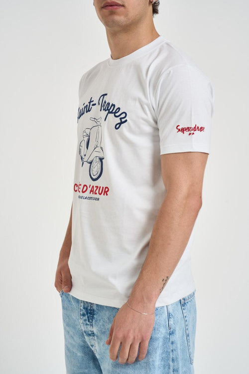T-shirt uomo con stampa bianca - 2