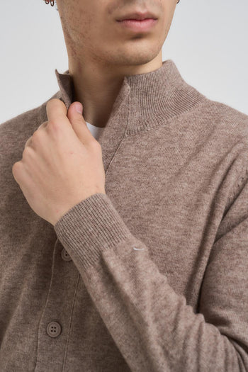 Cardigan uomo mezzo collo tortora - 3