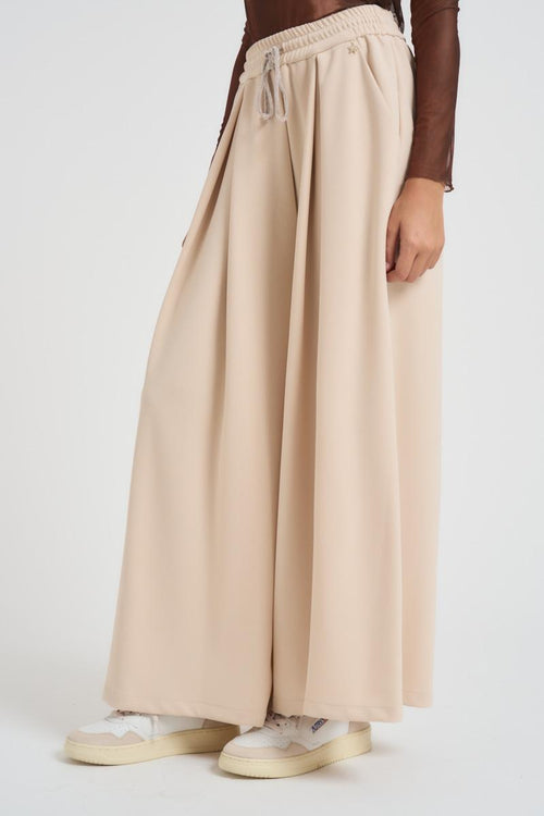 Pantalone donna over con pinces beige - 2
