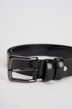 Cintura uomo in pelle nera V004 NERO OUTFIT 