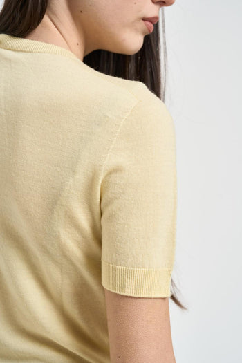 Maglia donna manica a sbuffo gialla - 4