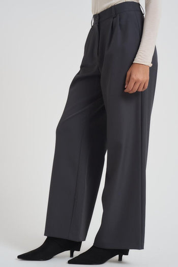 Pantalone donna con pinces grigio - 3