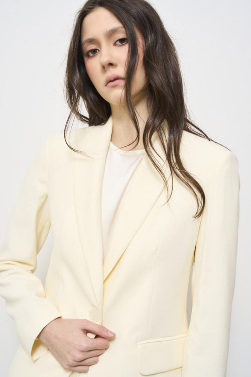 Beige single breasted women's jacket - 2