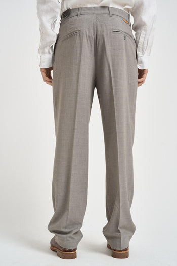 Pantalone uomo con pinces grigio - 4