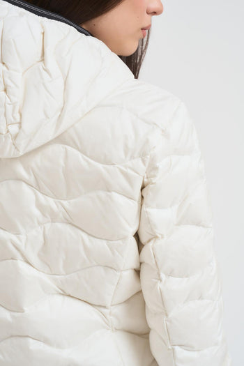 Piumino ad onde orizzontali donna bianco - 6