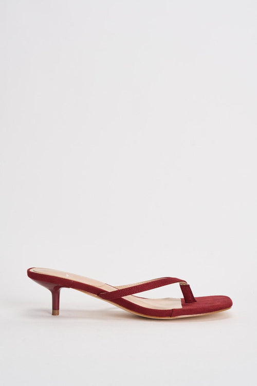 Sandali donna infradito in suede rosso - 1