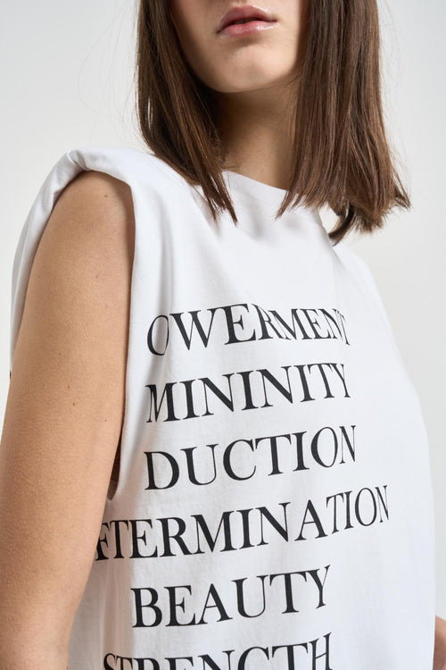 T-shirt donna bianca con scritte - 2