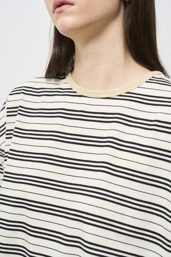 Women's black striped t-shirt - 3