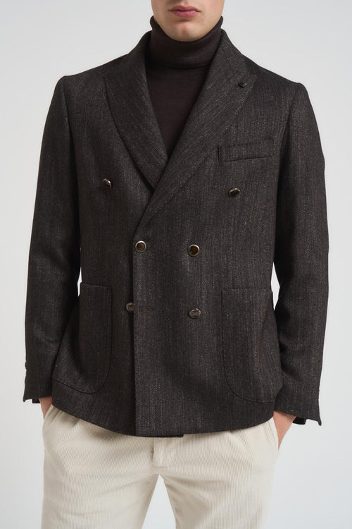 Giacca uomo doppiopetto antracite - 2