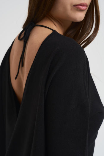 Maglia donna scollo a barca nera - 4