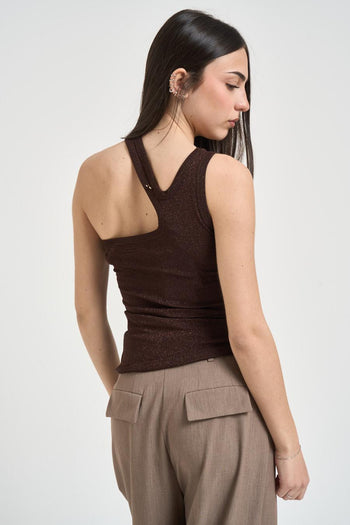 Top donna scollo asimmetrico moro - 3