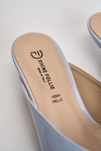 Sabot donna in vernice azzurra - 4