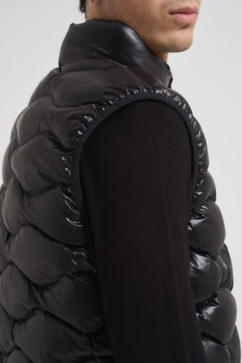 Gilet uomo trapuntato a onde blu - 5