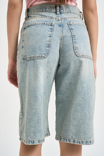 Bermuda donna in denim chiaro - 3