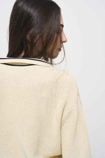 Maglia donna con colletto panna - 4