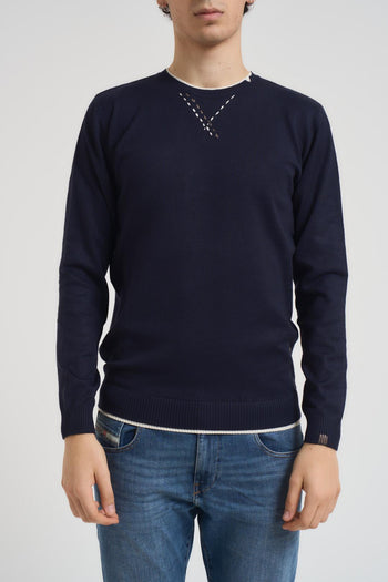 Maglia uomo girocollo blu - 3