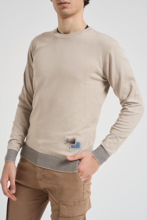 Maglia uomo girocollo beige