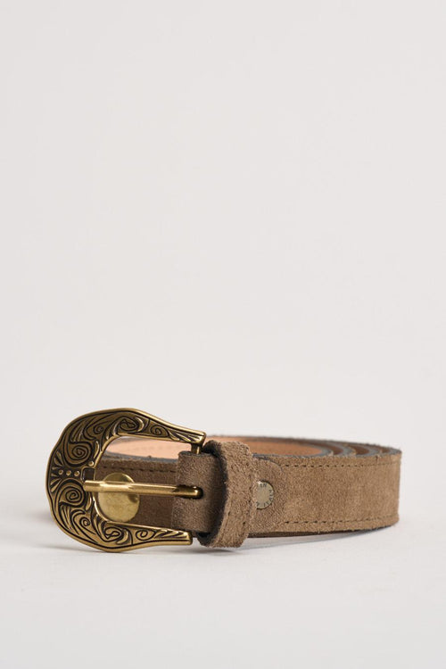 Cintura donna in suede tortora